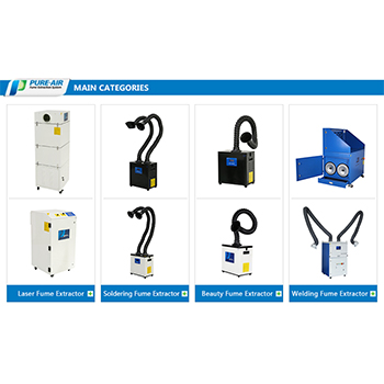 Pure-Air laser fume extractor system sale to different countries