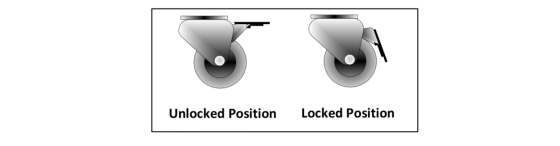 Some models do not have casters installed as standard